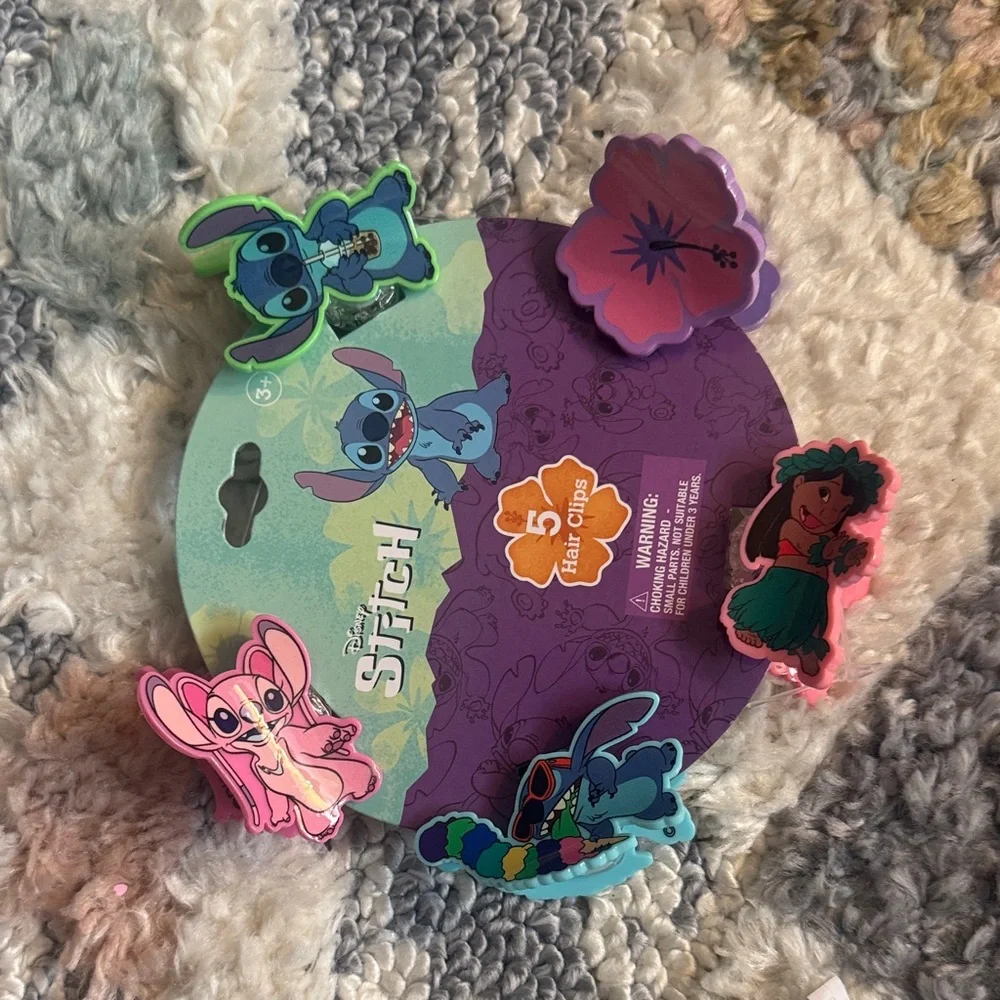 Disney Stitch 5 Claw Hair Clips Set